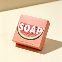 Boîte d'emballage de savon réutilisable, écologique, biodégradable, en matériaux recyclés, imperméable, avec logo personnalisé, auto-érectible, design en papier artistique