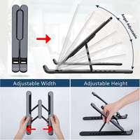Support pour ordinateur portable en plastique réglable multi-angles, pliable et portable, pour bureau