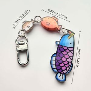 Llaveros de acrílico personalizados con temática de pesca, dijes para bolsos estilo Y2K para fanáticos del anime y los videojuegos, regalos creativos de recuerdo - Product Image 2