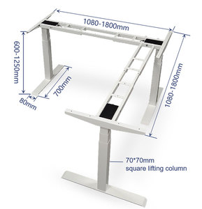 Bàn làm việc góc chữ L dành cho giám đốc, có thể điều chỉnh độ cao, bàn đứng điện ba mô tơ - Product Image 3