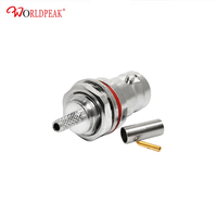 Connecteur coaxial RF 50 ohms BNC femelle à montage sur panneau, droit, à sertir pour câble coaxial LMR100/RG174/RG316/BT3002
