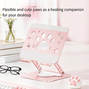 MQ Cute Cat Paw Aluminum Alloy Laptop Stand Desktop Height Increase Folding Support <strong>Bracket</strong> Universal Cooling Holder Notebook - Product Image 2
