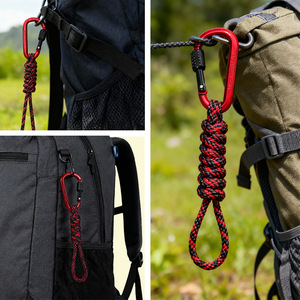Llavero de Paracord Trenzado con Anilla en D de 6mm, Gancho para Exteriores, Hebilla para Mochila de Senderismo, EDC, Antirrobo, Colgador Rápido - Product Image 4