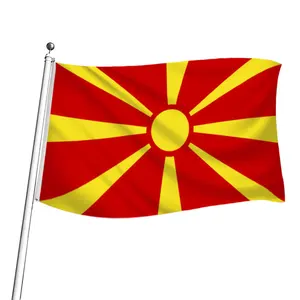 Aozhan Voll farbdruck Party Dekoration 3 X5 Mazedonien Republik Flaggen, Feier benutzer definierte Mazedonien Flagge Banner