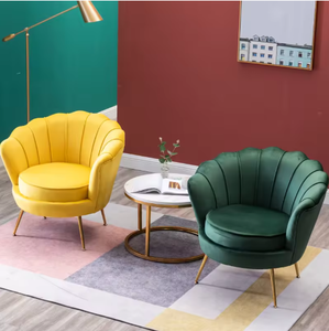 Fauteuil de salon moderne, fauteuil de détente, pieds en métal, tissu en velours, fauteuil d'appoint - Product Image 3