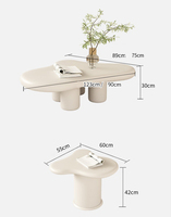 Ensemble de tables basses modernes et créatives de style nordique, nuage blanc, design, salon, appartement, petite table d'appoint