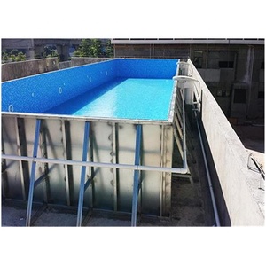 <span class=keywords><strong>Kit</strong></span> de <span class=keywords><strong>Piscine</strong></span> Hors-Sol Chinoise à Parois en Acier Inoxydable, Structure en Acier, Extérieure avec Lumière - Product Image 1