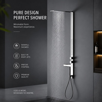 Ensemble de douche mural en acier inoxydable 304 à température constante, haute pression, avec cartouche céramique, effet pluie et cascade, pour appartement