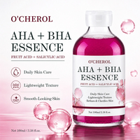 O'CHEROL AHA+BHA Fruitzuur Salicylzuur Essence Zachte Exfoliant Diep Reinigende Poriën Verhelderende Gezichtsserum Huidverzorging 100ml