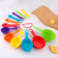 Ensemble de 12 tasses et cuillères à mesurer en plastique colorées avec outils de mesure de cuisson de cuisine