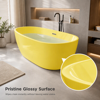 Baignoire autoportante rectangulaire moderne en acrylique blanc avec bac de trempage profond de 55 pouces pour usage intérieur dans la salle de bain