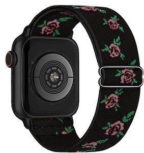 Correa Elástica de Nailon Trenzado con Bordado Floral Upro para Apple Watch Series 10 9 8 7 SE 45mm 44mm 41mm 40mm, Correa Tejida para Reloj - Product Image 5