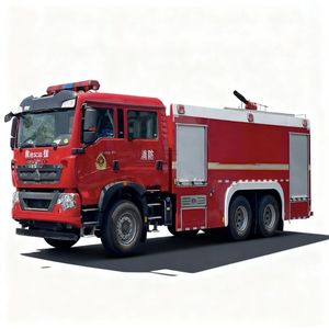 Camions de pompiers à poudre sèche HOWO 6X4 4t, camions de pompiers d'aéroport, camions de pompiers urbains, camions de pompiers de combat principaux - Product Image 1