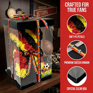 Ours en roses artificielles PE fait main, thème drapeau allemand, petit cadeau créatif, vente chaude - Product Image 4