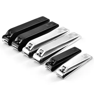 Wholesale Large or Small Size Black Matt Nail Clippers Straight Head Stainless Steel Nail Clippers Nail Cutter for Finger or Toe