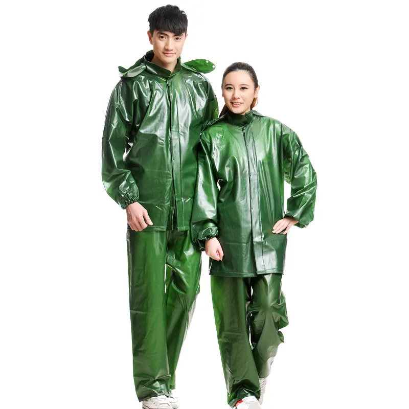 Cheap wholesale special rubber raincoat suits 100% waterproof safety rain jacket rain coat with hooded