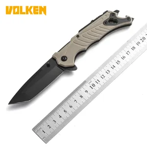 Amazon High Quality Outdoor Multifunctional Folding Knife Camping survival self-defense knife With Flint for Pocket Knife