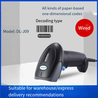 Scanner de codes-barres USB filaire pour entrepôt supermarché POS Logistics-Scanner à main 1D haute vitesse en stock Garantie 1 an
