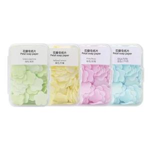 Feuilles de savon en papier Petal Soap, format mini portable pour étudiants et enfants, couleur unie, forme fine, lavable à l'eau - Product Image 3