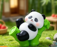 Figurines d'animaux artificiels en résine 3D Panda Kawaii en gros, mini-jouets, objets décoratifs de jardin, cadeaux pour enfants