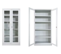 Meubles de bureau, armoire de bibliothèque en verre, porte en verre, grand rangement, armoire à dossiers, bibliothèque