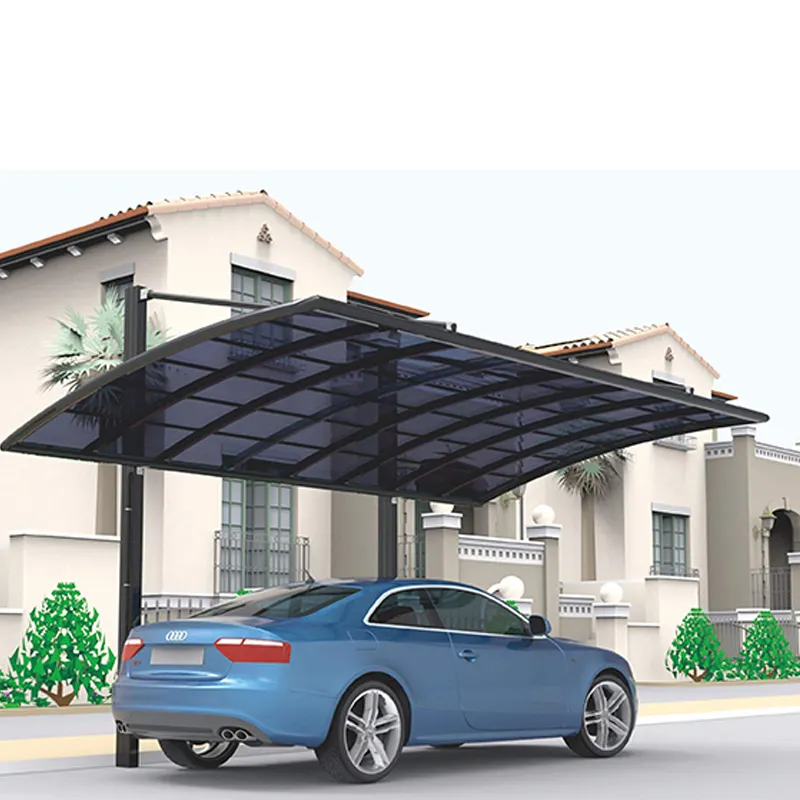 Modernes einfaches Design Metallrahmen Polycarbonat Decke Familie Auto Garage Baldachin