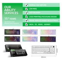 Clavier mécanique USB filaire avec bouton rotatif, 3 modèles mixtes, en stock usine, vente chaude, vente en gros, pour jeux et bureau