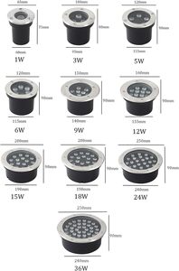 Nouveau 3W/6W/7W/9W/12W/15W <span class=keywords><strong>LED</strong></span> <span class=keywords><strong>extérieur</strong></span> sol de jardin RGB souterrain enterré lampe <span class=keywords><strong>Spot</strong></span> paysage lumière AC 85-265V <span class=keywords><strong>IP67</strong></span> - Product Image 3