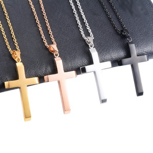 Collar Clásico con Colgante de Cruz de Acero Inoxidable para Mujer y Hombre, Dijes para Cadena, Gargantilla, Accesorios para la Creación de Joyería Cristiana - Product Image 1