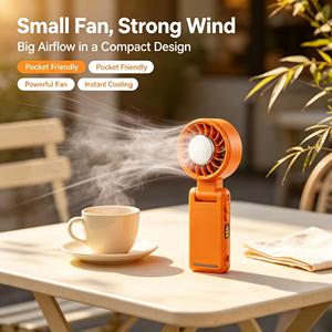 Nouveau produit, ventilateur de classe A, petit ventilateur orange, mignon, mini ventilateur portatif rechargeable, ventilateur de table - Product Image 1
