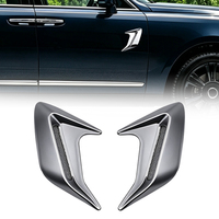 2 pièces de décorations auto-adhésives pour l'extérieur de voiture, motif fibre de carbone, pour ailes latérales, couvercles d'aération type « ailettes de requin » et prises d'air de capot, pour modification automobile