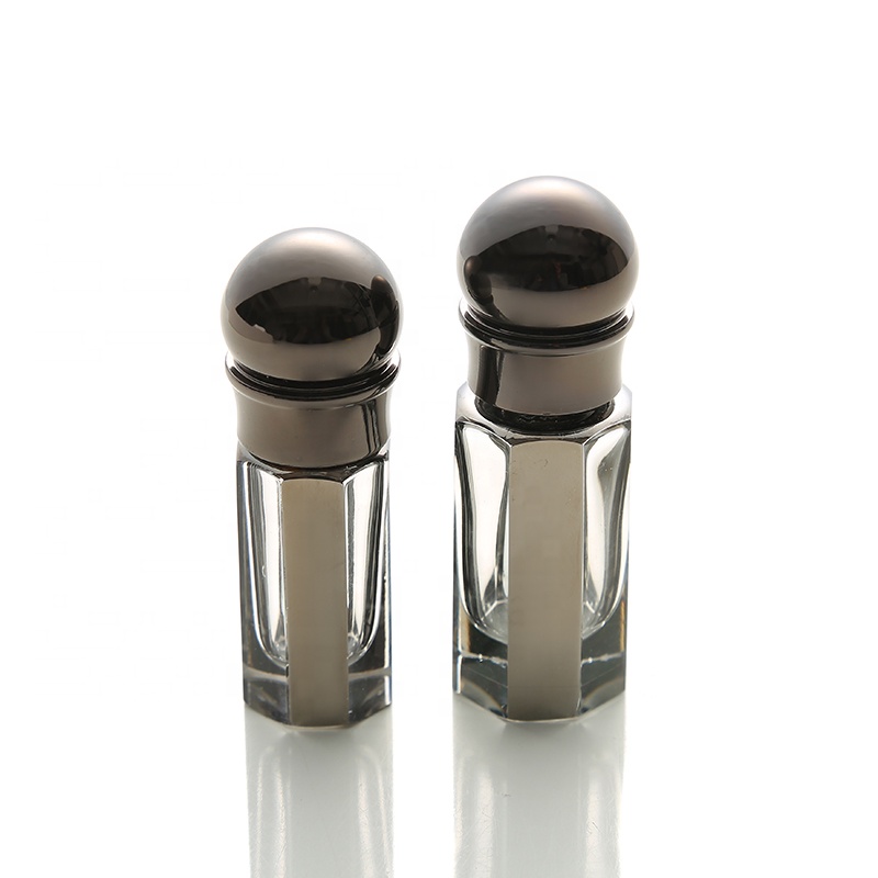 CJ-оптовая продажа, мини Восьмиугольные черные арабские стеклянные флаконы для эфирных масел Oud, хрустальные флаконы для духов со стеклянной палочкой