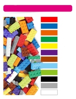 Jeu de briques de construction 500/1000 pièces de peloton de forme mixte briques de couleur classique au hasard bricolage assembler des pièces jouets