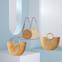 FSP546 Accessoires de plage d'été 2025 Sacs à bandoulière ronds en paille pour femmes Mode Vente chaude Sac en paille rond Sac pour femmes