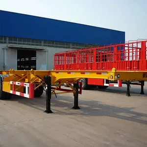 China Fabricante Venda Semi-reboque de transporte de contêineres de transporte de esqueleto de 20 a 40 pés para venda