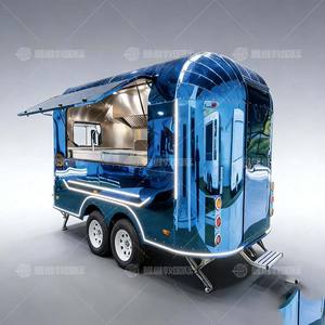 Trailer Makanan Mobile Multifungsi Bahan Stainless Steel untuk Luar Ruangan, Kombinasi Oven Pizza dan Peralatan Masak Lengkap, Cocok untuk Jajanan, Keripik, Anti Karat - Product Image 2