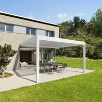 Pergola en aluminium de qualité professionnelle 4x4m avec toit à lames motorisé, imperméable, pour jardin, gazebo 13x13ft, terrasse de restaurant