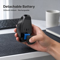 Mouse USB Ergonomis Vertikal untuk Tangan Kanan, Klik Senyap, OEM Nirkabel, Baterai Lithium Lepas Pasang, Roda Gulir Cepat untuk Kantor