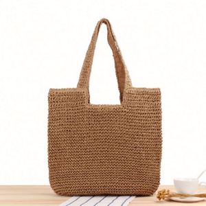 Wholesale Seaside Vacation Single Shoulder Paper Woven <b>Bag</b> Handmade Woven <b>Bag</b> Casual <b>Large</b> Capacity <b>Beach</b> <b>Bag</b> - Product Image 1