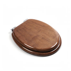 Dudukan Kloset Kayu Solid Premium dengan Engsel Krom, Penutup Kloset WC dengan Finishing Motif Kayu Ek, Dudukan Kloset untuk Lansia di Kamar Mandi - Product Image 5