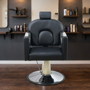 Sillón de Barbero Vintage de Cuero PU, Bomba Hidráulica de Alta Resistencia, Giratorio 360 Grados, Reclinable, para Peluquería - Product Image 6