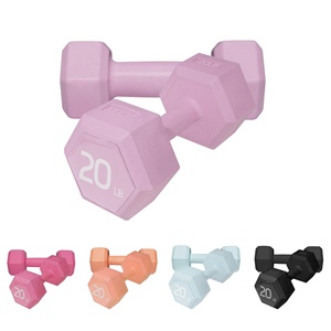 Vinyl Coated Custom <b>Dumbbell</b> Hand Weight Sets 5/10/15/20lbs 5 Colors Exercise Fitness Women Men Home Use Gym Equipment - Product Image 2