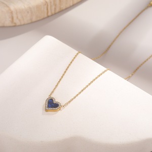 Collar de oro de 18 quilates con colgante de corazón para mujer, cadena para el cuello, amuleto en forma de corazón, moda internacional transfronteriza - Product Image 3