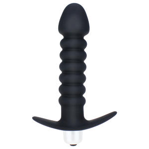 Mainan Anal silikon getar produk dewasa 2 in 1 Butt Plug Trainer untuk wanita pria pemijat silikon lembut Anal Plug Vibrator - Product Image 5