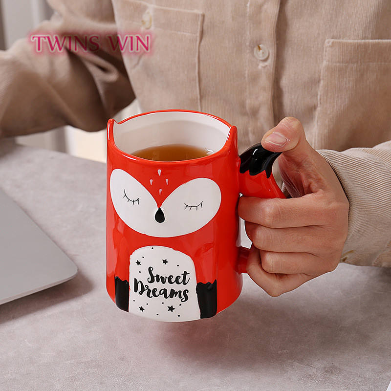 Cute Pet Mug in Panda Shape Ceramic Mug Cute Fox Mug Cartoon Milk Cup Animal Shape CUP 1857