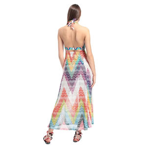 Fabricante Chinês de Kaftan de Praia Longo com Estampa Animal de Seda, Vestido de Praia Sexy com Decote V Profundo para Mulheres - Product Image 3