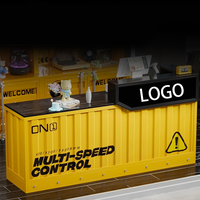 Comptoir de réception de salon de manucure moderne en acier et bois, durable et de qualité supérieure, avec logo, table de caisse, couleur personnalisable
