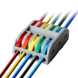 5 pin hızlı tel kablo konnektörleri evrensel kompakt iletken bahar ekleme kablo konnektörü Push-in Terminal bloğu