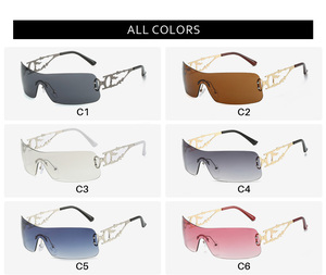 Neuestes Design 2024 Unisex Randlose Rahmenlose Einteilige Punk Mode Y2K Metall-Sonnenbrille <span class=keywords><strong>CROESUS</strong></span> UV400 - Product Image 6