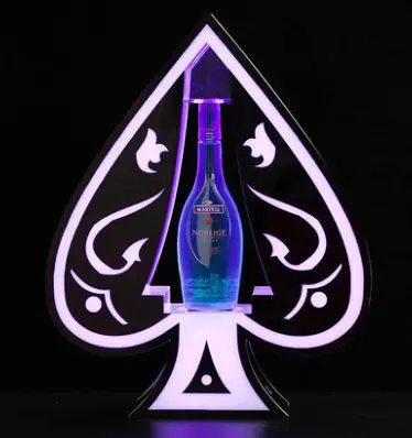 Logo kustom bentuk pesawat akrilik Vip botol dekorasi klub layanan tanda klub klub malam plastik pembawa botol LED untuk klub malam